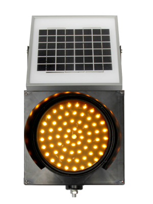 Solar yellow flashing light