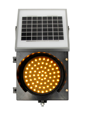 Solar yellow flashing warning light