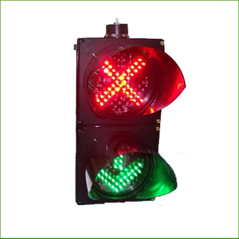 Red cross green arrow two unit (round)