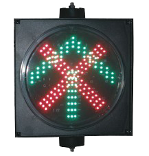 Red cross green arrow two in one (round)