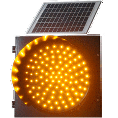 Solar yellow flash plus red slow line two-in-one warning signal light