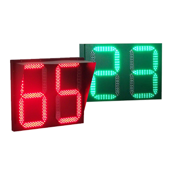 Two-color, two-position countdown traffic lights